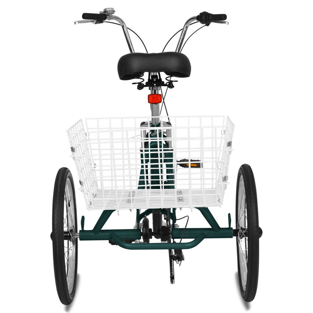 Adult Folding Tricycle 7 Speed 20inch 3Wheel  Exercise Bike & Cargo Basket Gift - Fresh Stock Dated December 2025