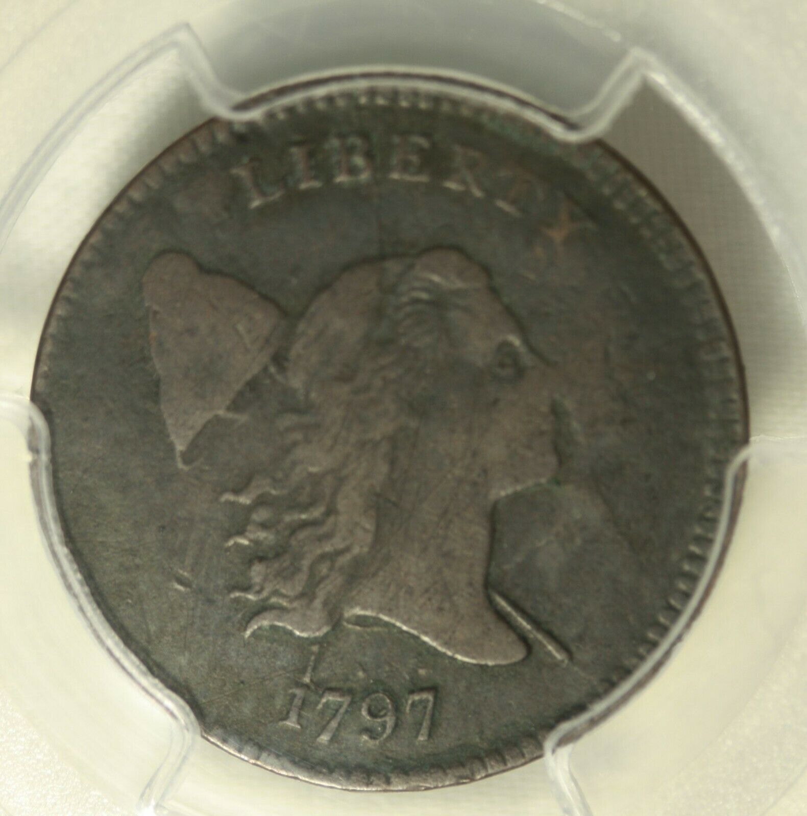 1797 Flowing Hair Half Cent .005 PCGS Very Fine Details. 1 Over 1 - Fresh Stock Dated December 2025