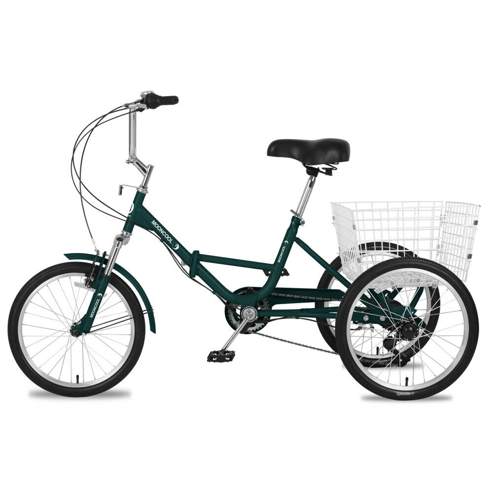Adult Folding Tricycle 7 Speed 20inch 3Wheel  Exercise Bike & Cargo Basket Gift - Fresh Stock Dated December 2025