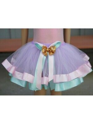 Wenchoice Girls Lavender Aqua Gold Sequin Bow Accent Tutu Skirt 9M-8 - Fresh Stock Dated December 2025
