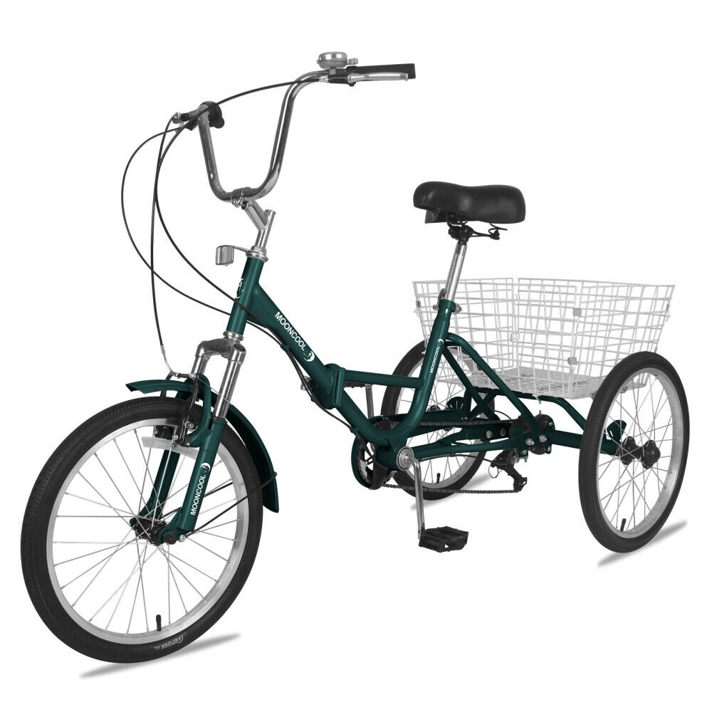 Adult Folding Tricycle 7 Speed 20inch 3Wheel  Exercise Bike & Cargo Basket Gift - Fresh Stock Dated December 2025