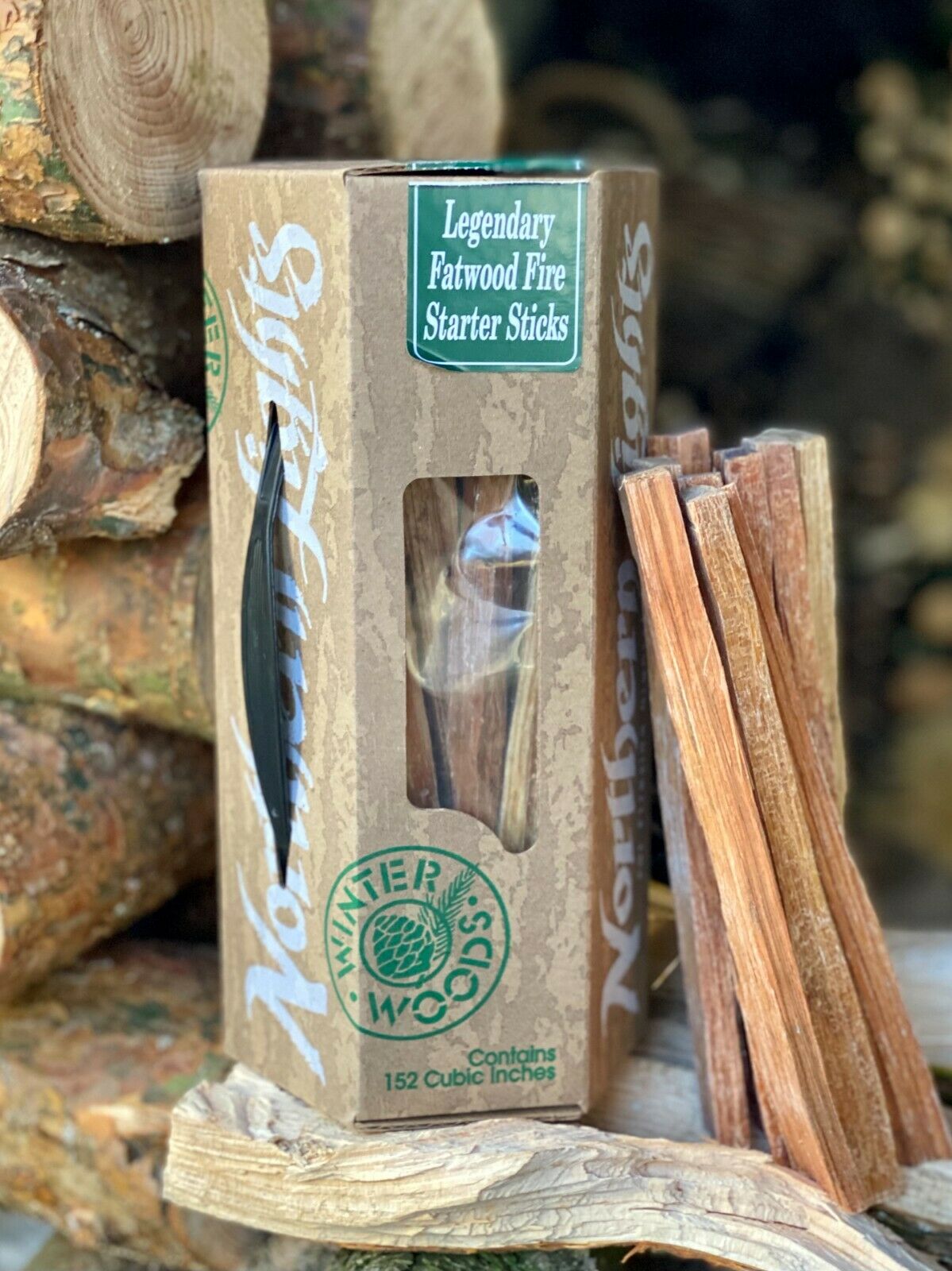 Legendary Winter Woods Fatwood Fire Starter Sticks, Gift Box, Kindling Wood - Fresh Stock Dated January 2026