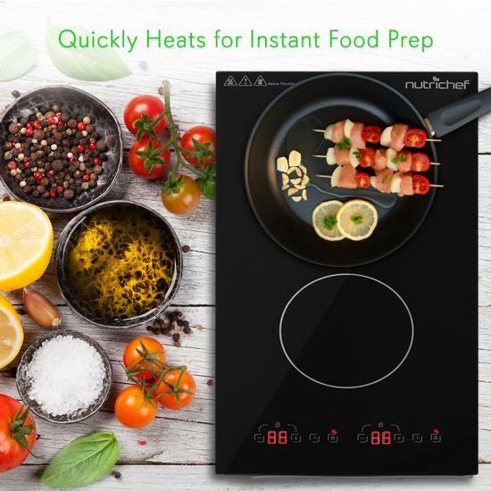 NUTRICHEF Dual Induction Cooktop, Countertop Burner w Digital Display, PKSTIND52 - Fresh Stock Dated January 2026
