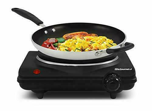 Elite Gourmet Countertop Electric Hot Single Burner  with Temperature Controls - Fresh Stock Dated February 2026