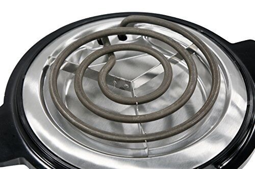 Single Countertop Coiled Burner, 1000 Watts Electric Hot Plate, Black - Fresh Stock Dated February 2026