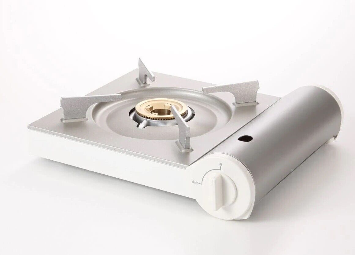 MUJI Portable Cooking Gas Stove Aluminum Die Cast PK-2 New Japan Outdoor Kitchen - Fresh Stock Dated February 2026