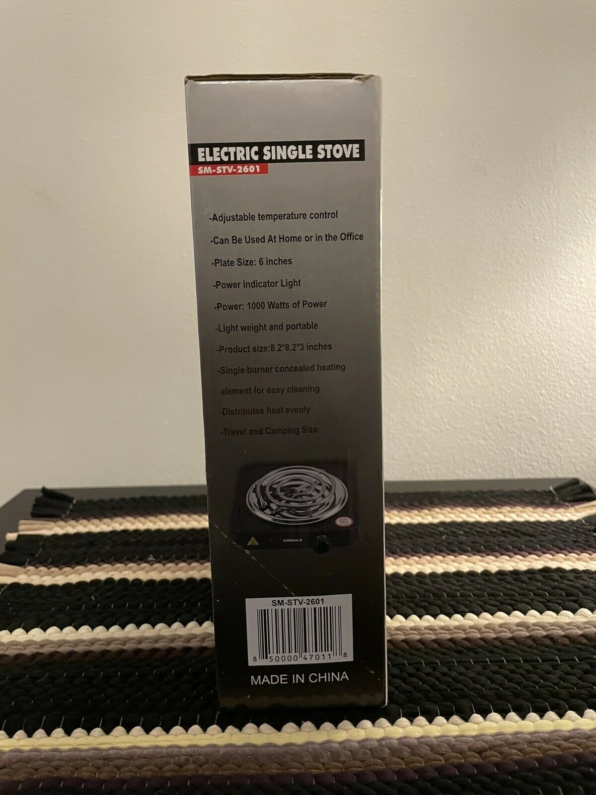 Emerald Black Electric Single Stove Black 1000 Watts Burner - Fresh Stock Dated February 2026