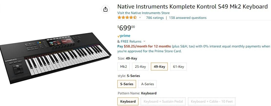 NEW Native Instruments Komplete Kontrol S49 MK2 Keyboard Synthesizer (FPP003892) - Fresh Stock Dated December 2025