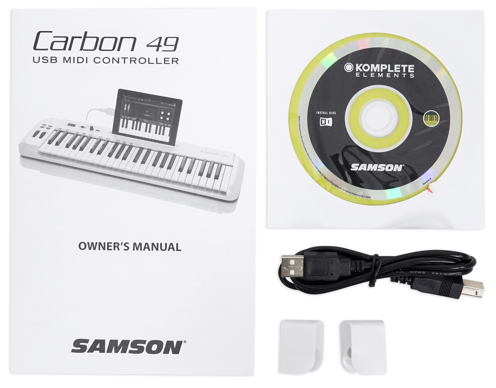 Samson Carbon 49 Key USB MIDI DJ Keyboard Controller+Komplete Elements Software - Fresh Stock Dated December 2025