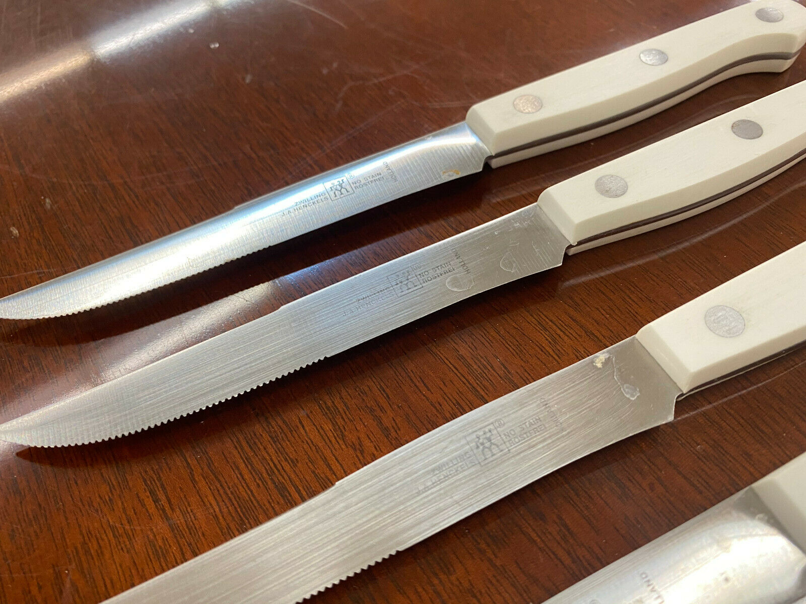 6 piece Zwilling J.A. Henckels White Handle Steak Knife Set  rostfrei Holland  A - Fresh Stock Dated January 2026