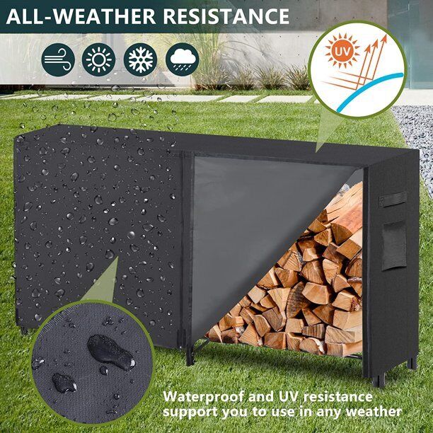 8' Firewood Rack with Oxford Cover, Combo - Fresh Stock Dated December 2025