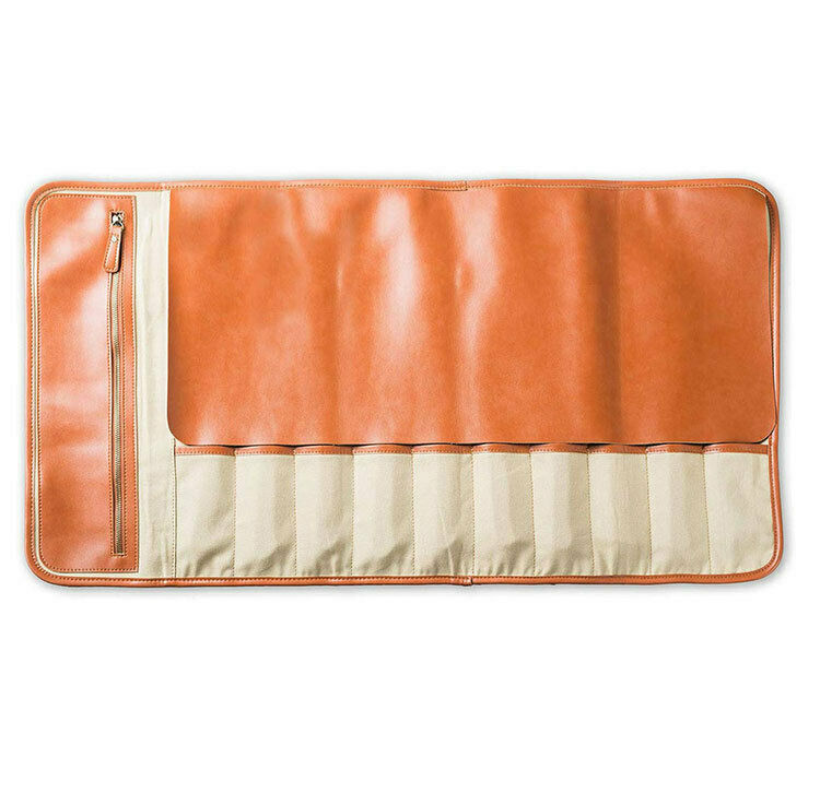 10 Slot Japanese Genuine Leather Chef Knife Roll Bag Leather Knives Storage Case - Fresh Stock Dated February 2026