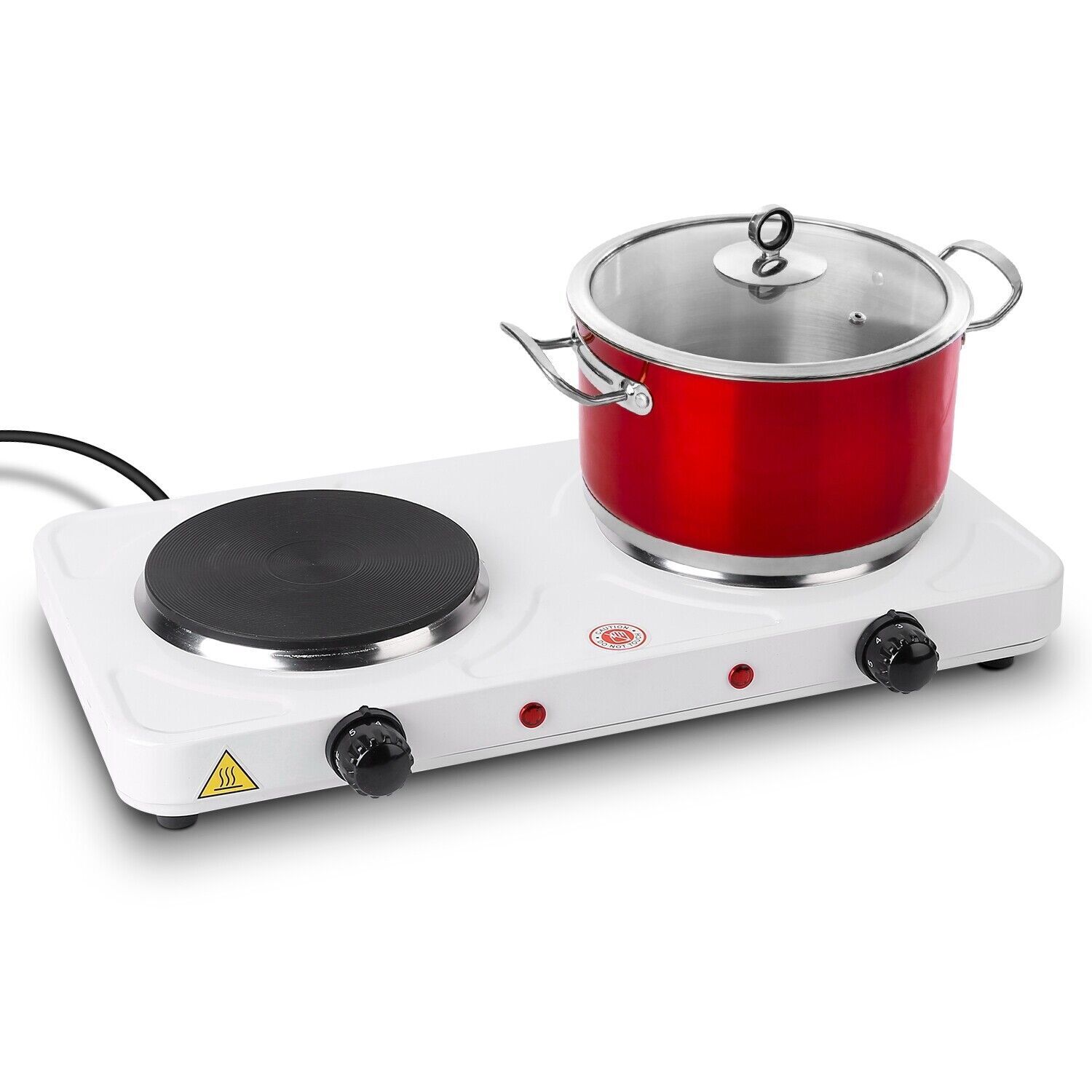 2000W Portable Cooktop Dual Burner Cast Iron Electric Stove for Kitchen Cooking - Fresh Stock Dated February 2026