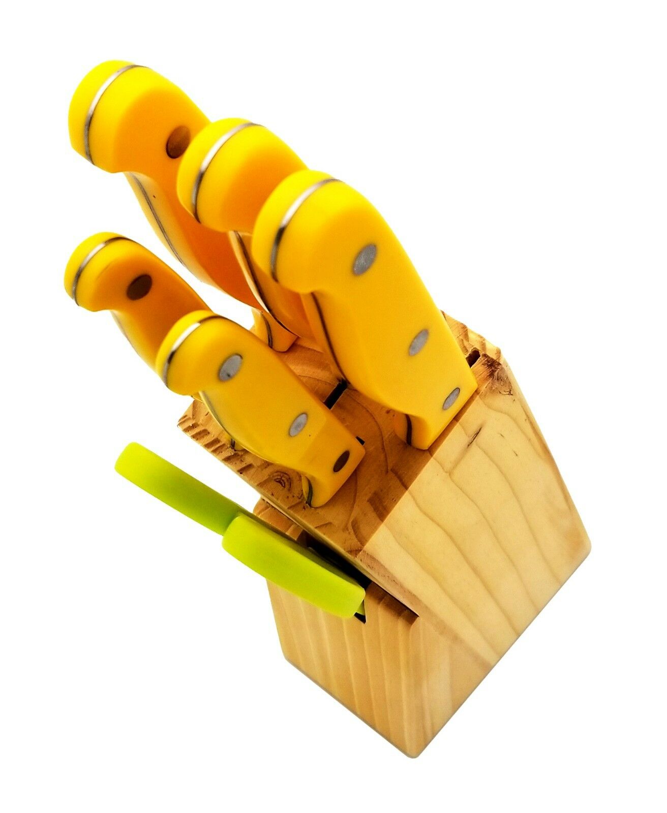 7 Pieces Kitchen Knife Set, 5 Knives, 1 Scissor, 1 Wooden Block - Fresh Stock Dated January 2026