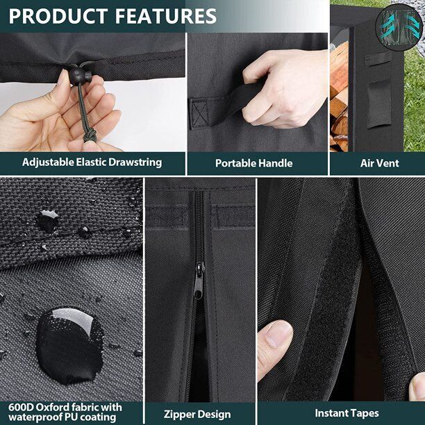 8' Firewood Rack with Oxford Cover, Combo - Fresh Stock Dated December 2025