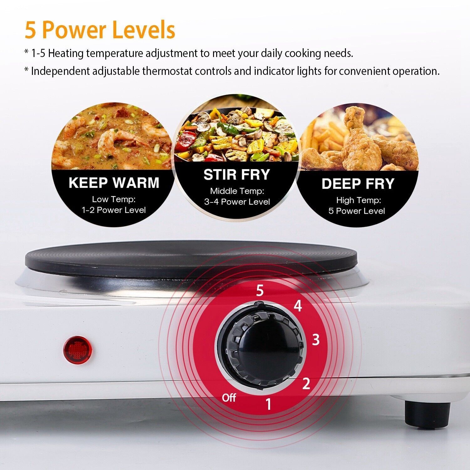 2000W Portable Cooktop Dual Burner Cast Iron Electric Stove for Kitchen Cooking - Fresh Stock Dated February 2026