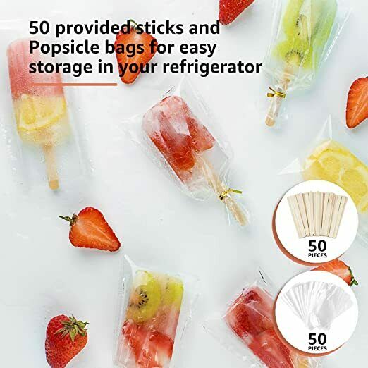 Popsicle Molds, Silicone Ice Pop Molds, BPA Free Reusable Ice Cream Maker - Fresh Stock Dated February 2026