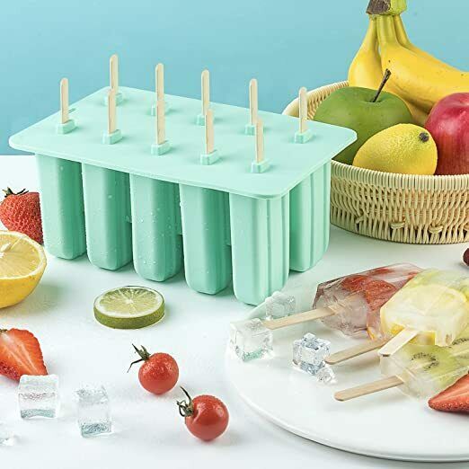 Popsicle Molds, Silicone Ice Pop Molds, BPA Free Reusable Ice Cream Maker - Fresh Stock Dated February 2026