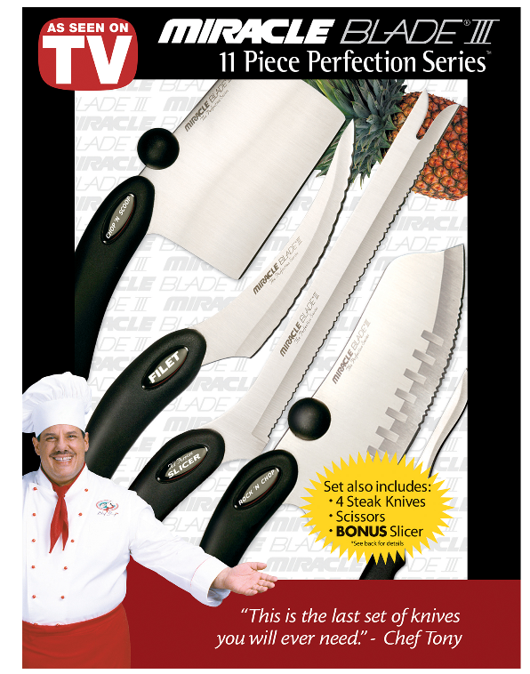 Miracle Blade III Perfection Series Knife Set 11 pc Box, Stainless Steel - Fresh Stock Dated January 2026