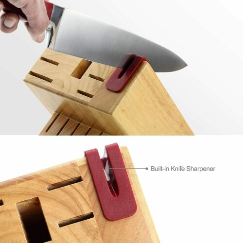 McCook MC24 15-Piece Kitchen Knife Block Set Cutlery Set Built-in Sharpener - Fresh Stock Dated January 2026