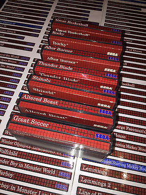 Sega Master System 338 end labels for NA (includes Europe and Brazil exclusives) - Fresh Stock Dated December 2025