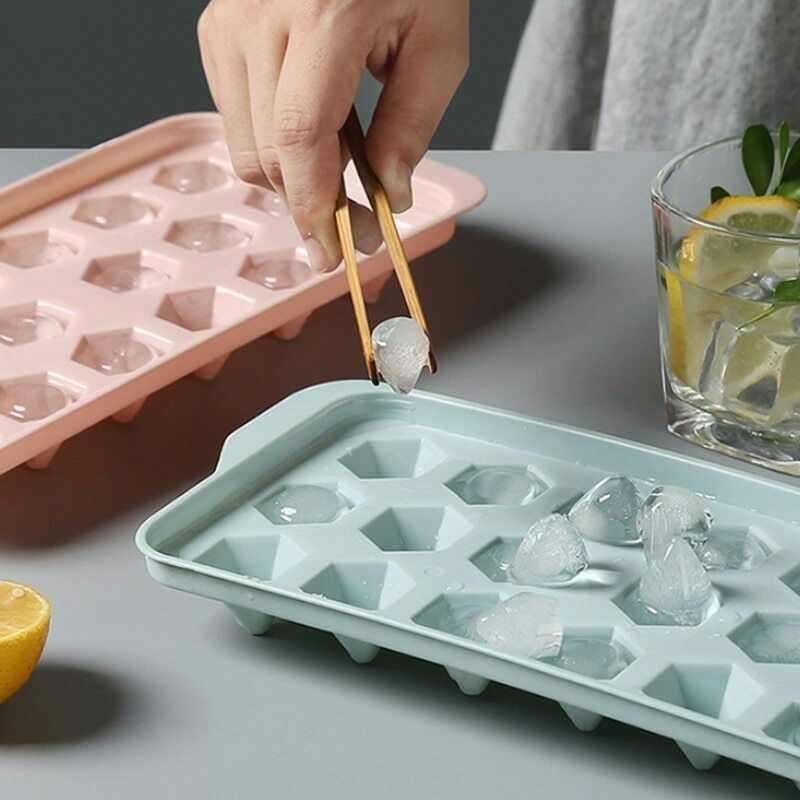 Plastic Ice Cube Maker Round Ice Cube Tray with Lid Silicone Ice Ball Mold Tray - Fresh Stock Dated February 2026