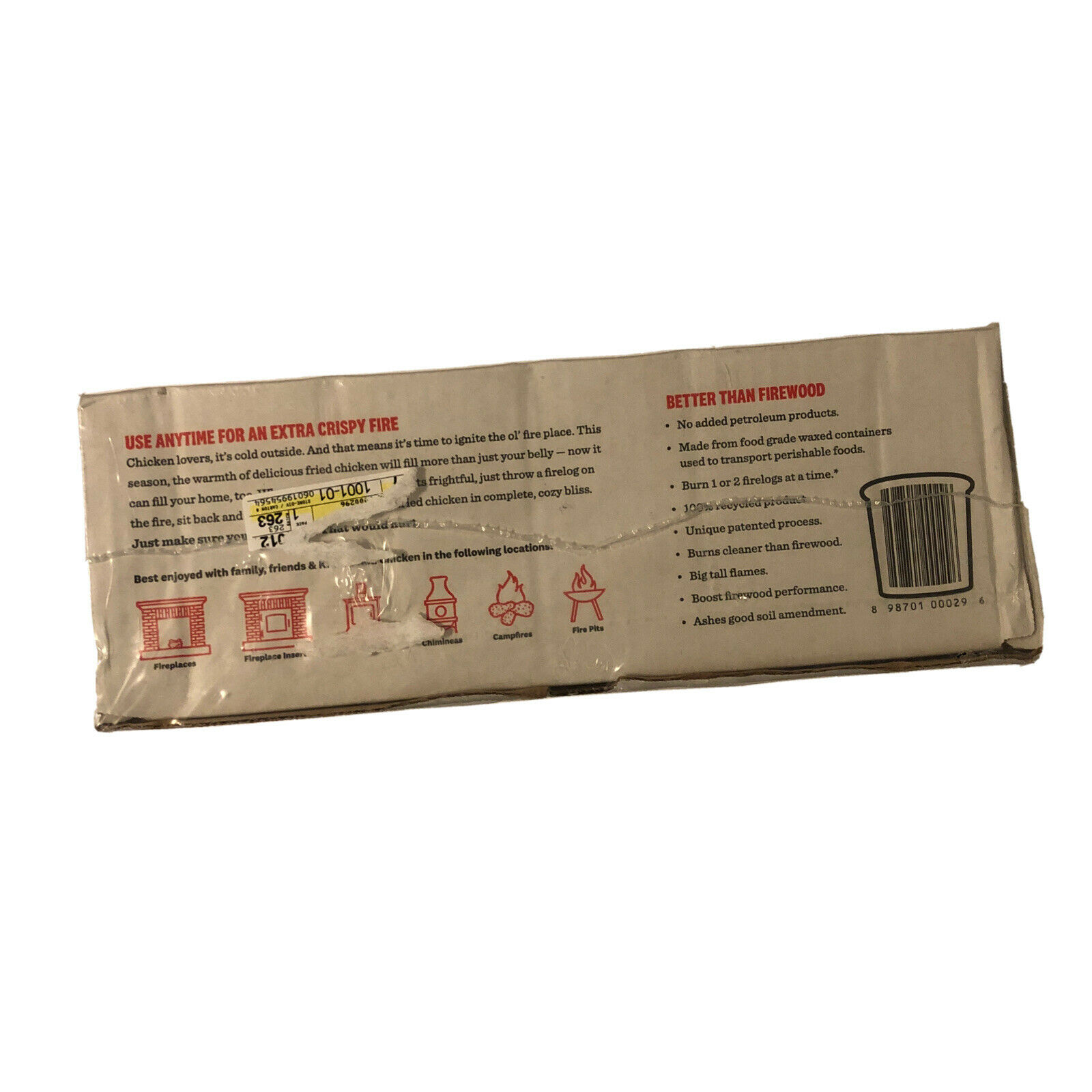 KFC Limited Edition 11 Herbs & Spices Fire logs by Enviro-Log® NEW - Fresh Stock Dated January 2026