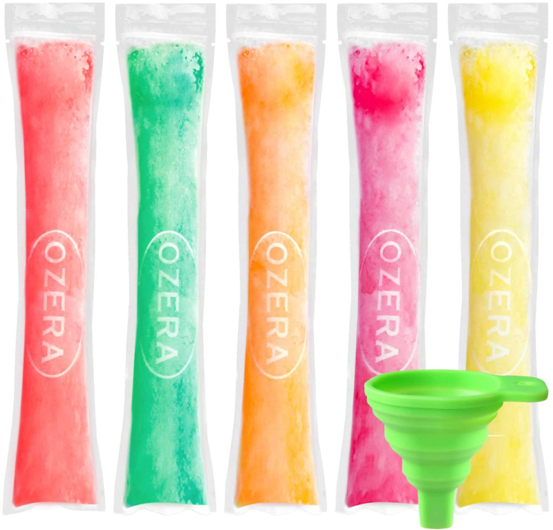 Popsicle Pack Ice Pop Mold Bags Disposable DIY with Silicone Funnel 150 Pieces - Fresh Stock Dated February 2026