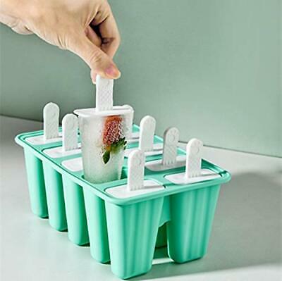 Popsicle Molds 10 Pieces Silicone Ice Pop Molds Popsicle Mold 10 Cavities-Green - Fresh Stock Dated February 2026