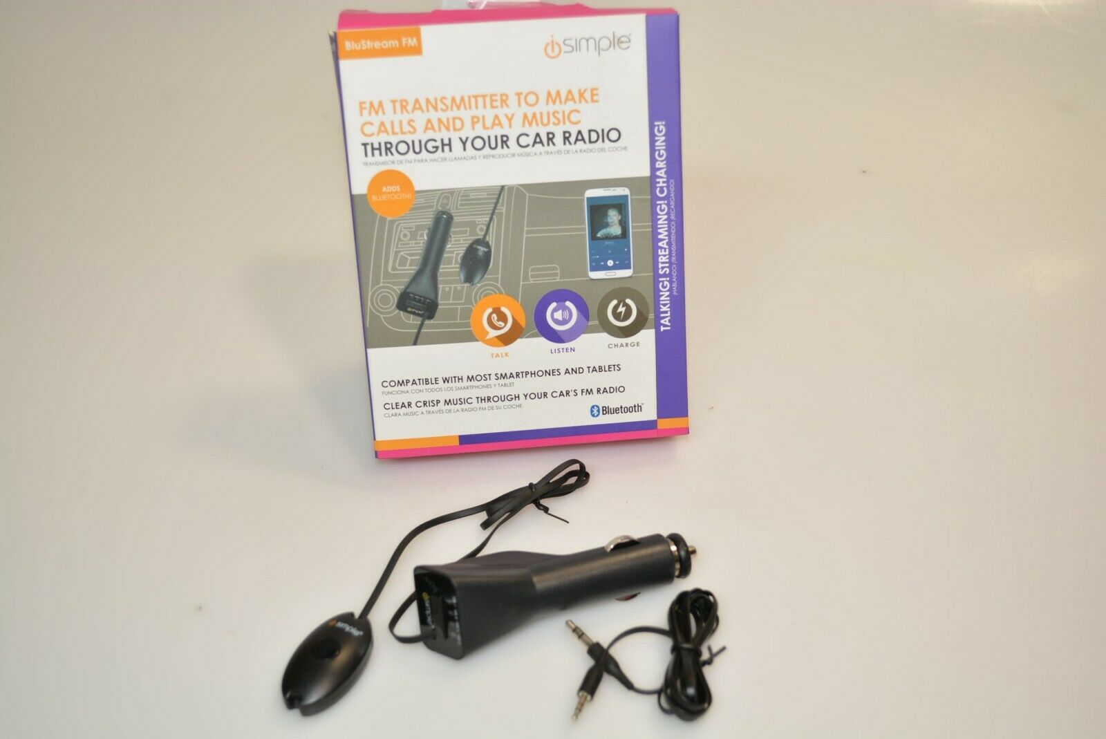 NEW iSimple Bluetooth Car Wireless BluStream FM Transmitter ISBT43 - Fresh Stock Dated December 2025