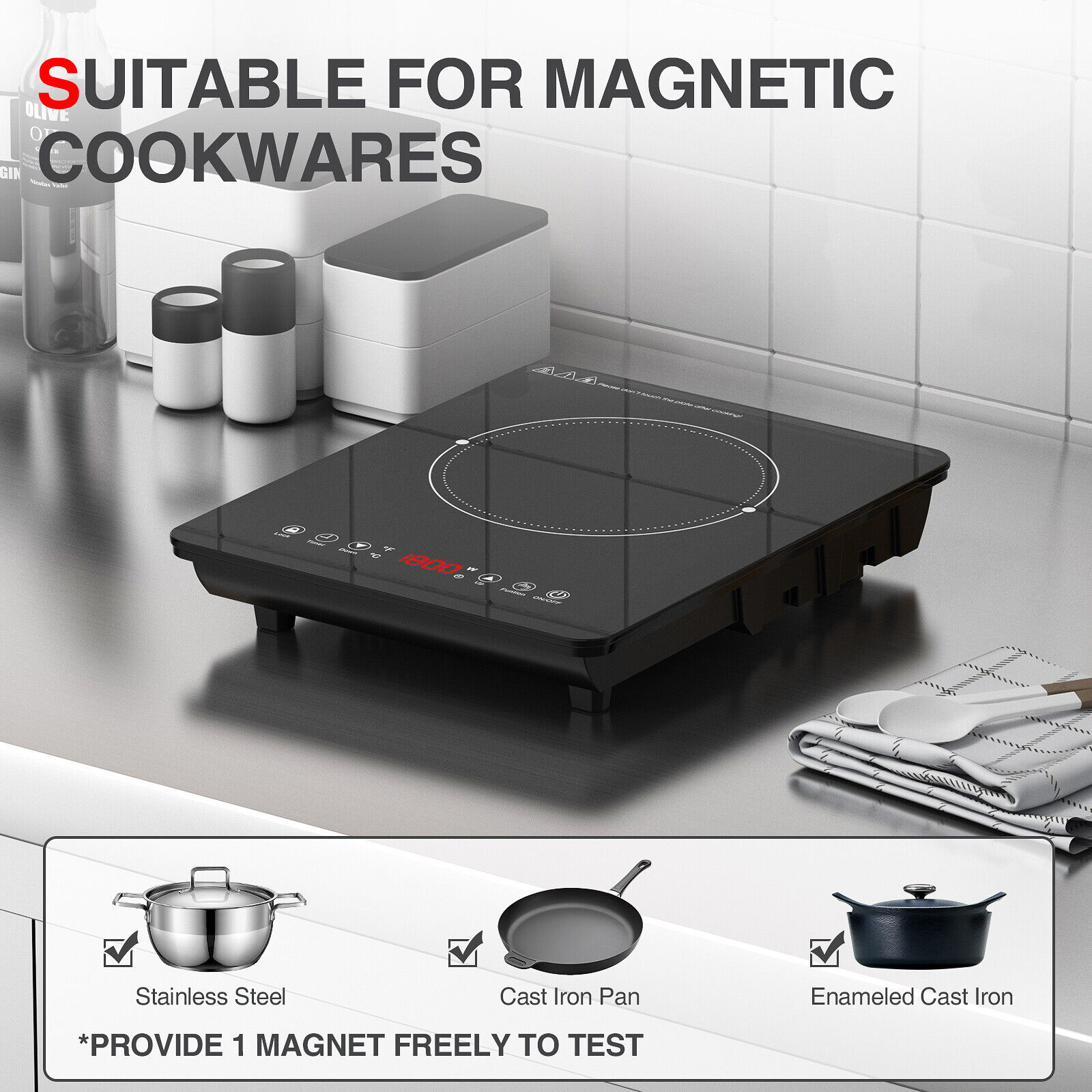 9 Power & 9 Temperature Levels Hot Plate, Child Lock & Timer Electric Stove - Fresh Stock Dated January 2026