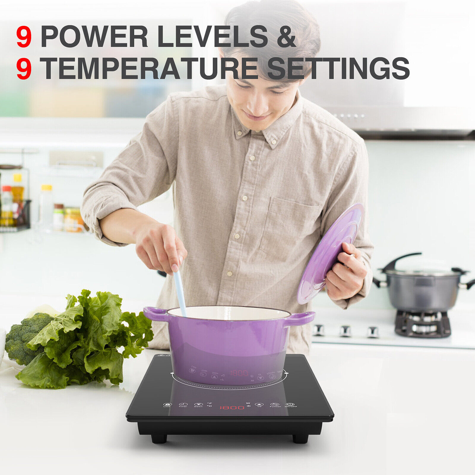 9 Power & 9 Temperature Levels Hot Plate, Child Lock & Timer Electric Stove - Fresh Stock Dated January 2026