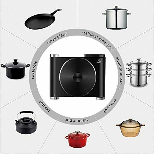 Cusimax Hot Plate Electric Burner Single Burner Cast Iron Hot Plates 1500W,Black - Fresh Stock Dated February 2026
