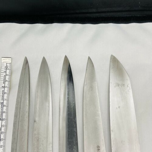 Damaged Lot of Five Japanese Chef's Kitchen Knives Yanagiba Gyuto Japan SS746 - Fresh Stock Dated January 2026