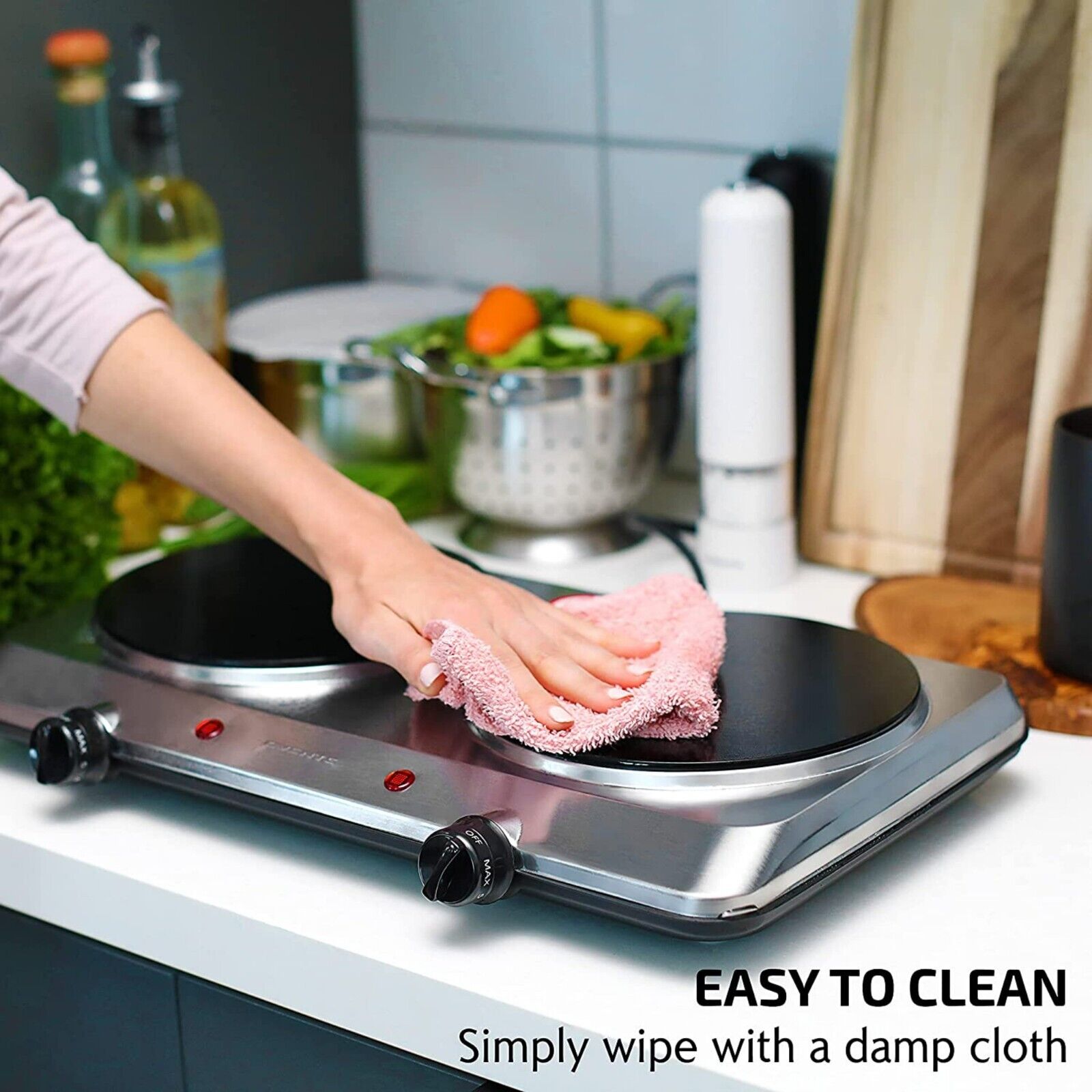 Electric Cooktop Burner Infrared Ceramic Glass Hot Plate 2 Two Cooking Stove NEW - Fresh Stock Dated February 2026