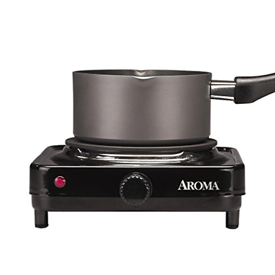 Aroma Housewares AHP-303/CHP-303 Single Hot Plate, Black - Fresh Stock Dated February 2026