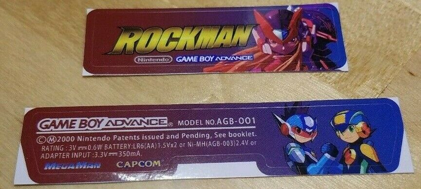Nintendo Game Boy Advance AGB-001 MEGAMAN & ROCKMAN CONSOLE LABEL BarCode Bundle - Fresh Stock Dated February 2026