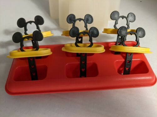 Vintage Tupperware Ice Mold Set Mickey Mouse Disney 6 Popsicle Frozen Treats - Fresh Stock Dated February 2026