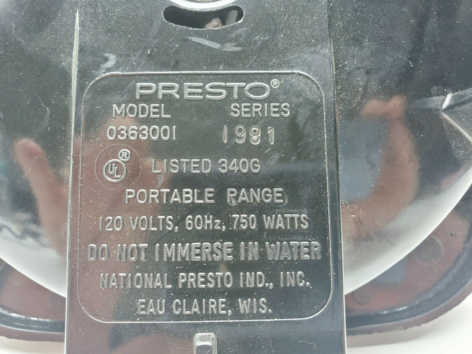 Vintage Presto Electric Single Burner Stove Portable Cooking Range TESTED WORKS - Fresh Stock Dated February 2026