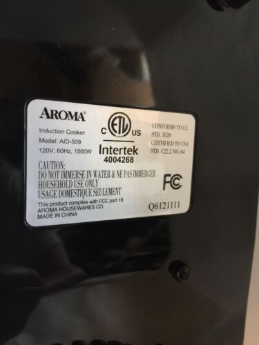 AROMA INDUCTION COOK TOP COOKWARE AID-509 1500 WATTS - Fresh Stock Dated February 2026
