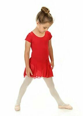 Elowel Kids Girls' Ruffle Short Sleeve Skirted Leotard (Size 2-14 Years)... - Fresh Stock Dated December 2025