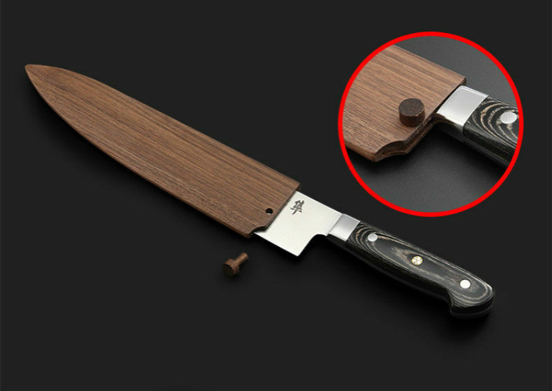 8 9 10 12 inch Japanese Gyuto Chef Knife Wood Sheath Saya Chef Knife Guard Bag - Fresh Stock Dated February 2026