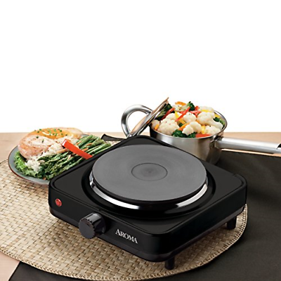 Aroma Housewares AHP-303/CHP-303 Single Hot Plate, Black - Fresh Stock Dated February 2026