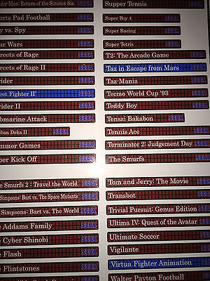 Sega Master System 338 end labels for NA (includes Europe and Brazil exclusives) - Fresh Stock Dated December 2025