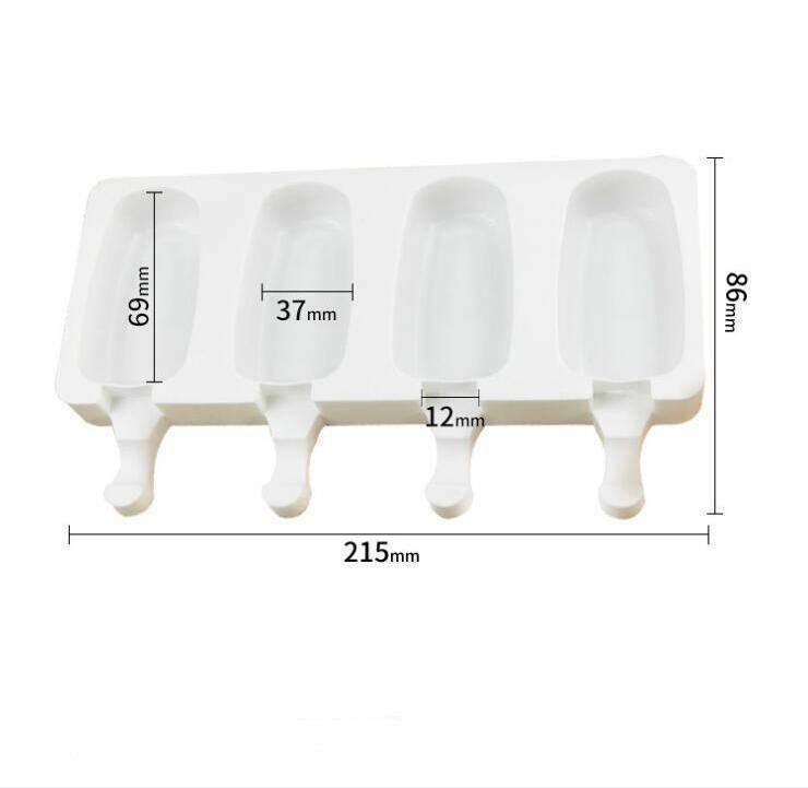 4 Cell Silicone Ice Cream Cake DIY Mold Ice Bake Frozen Mould Dessert Maker Tool - Fresh Stock Dated February 2026