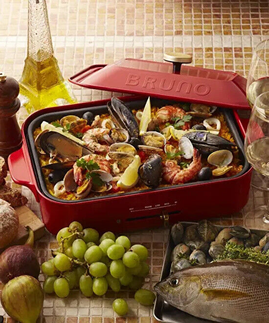 BRUNO Compact Hot Plate Flat Octopus Cooker Plate Set BOE021-RD Red ctm24 150 - Fresh Stock Dated February 2026