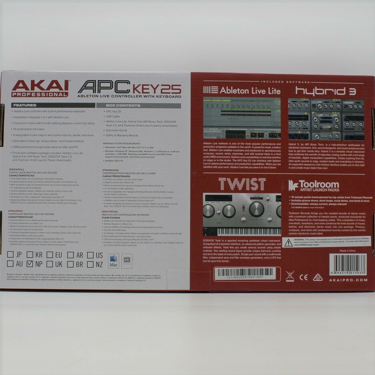 AKAI Professional APC Key 25 Ableton Live Controller With Keyboard - Fresh Stock Dated December 2025