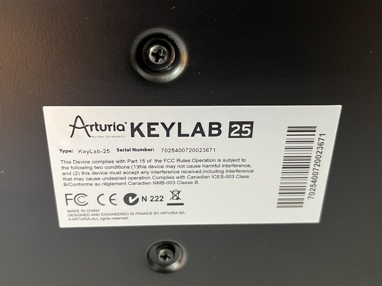 ARTURIA KEYLAB 25 MIDI Controller USB Keyboard -Analog Lab - Rare W/box Manual - Fresh Stock Dated December 2025