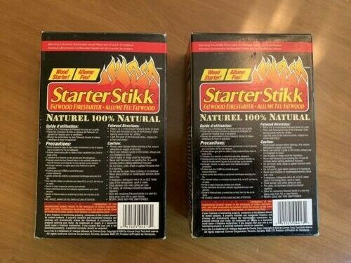 StarterStikk Fatwood Fire Starter. 2 boxes, 1.5lbs. per box - Fresh Stock Dated December 2025