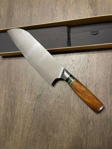 JAPANESE 8 INCH VG10 DAMASCUS CHEF KITCHEN KNIFE RESIN HANDLE SANTOKU - Fresh Stock Dated January 2026